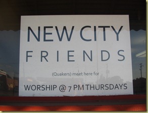 Sign at New City Friends, Detroit, MI