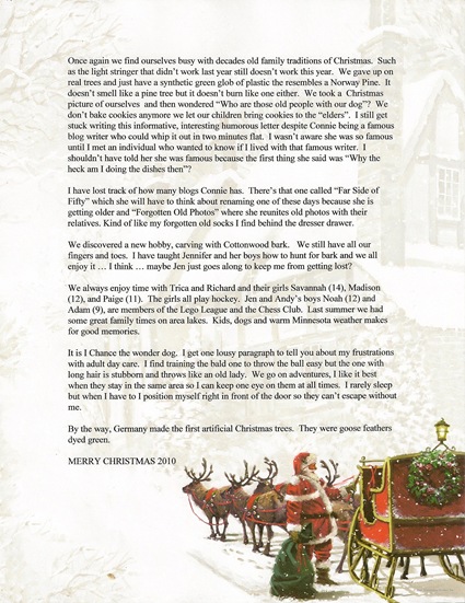 Christmas Letter 2010