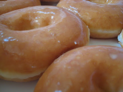 Closeup of Krispy Kreme Original Glazed Doughnuts