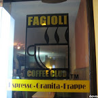 Fagioli Coffee Club's entrance glass windows