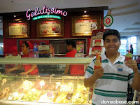 Eating Pistachio Gelato at Gelatissimo in SM City Cebu