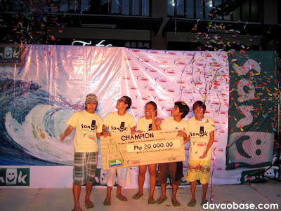 Champions of the Sanuk Sandcastle Competition in Davao City