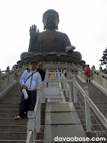 Hubby and Wifey at the base of the Giant Buddha in Ngong Ping, Hong Kong