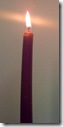 Purple Advent Candle Burning