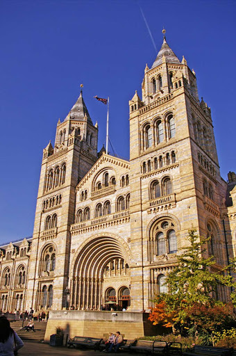 Entrance to the  Natural History Museum on Cromwell Road in London. 