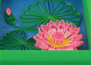 Water lily close-up, quilling