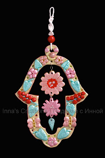 Clay Hamsa with floral motif