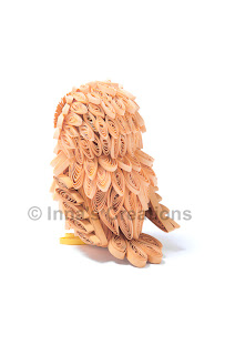 Quilled baby owl, back