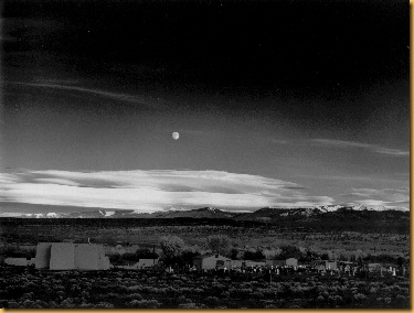Moonrise Over Hernandez NM A Adams 1941