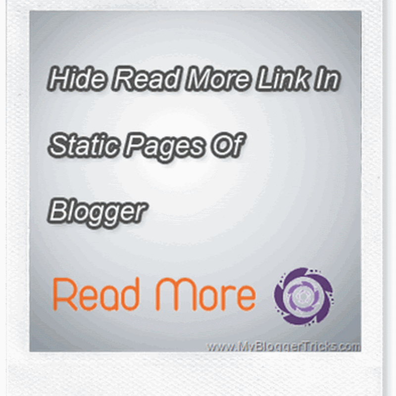 Hide Read More Link In Blogger Static Pages