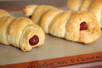 close-up photo of two sausage rolls