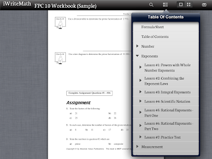 Free iWrite Math 20P Workbook APK