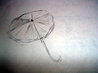 a drawing of an umbrella