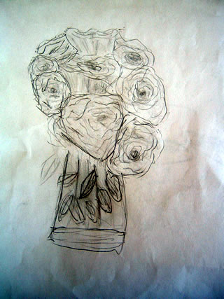 Sketch of a boquet of roses