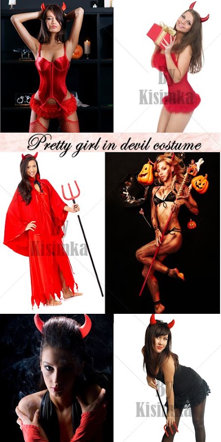 Stock Photo: Pretty girl in devil costume