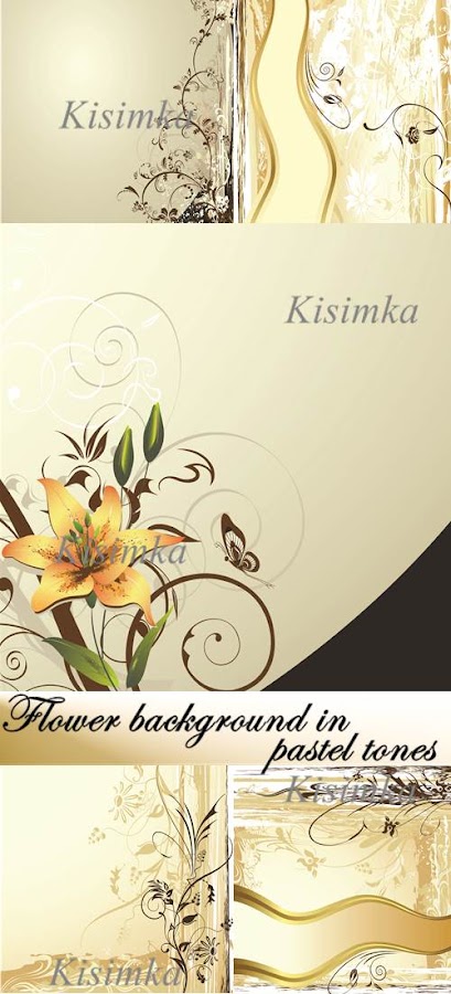 Stock vector: Flower background in pastel tones