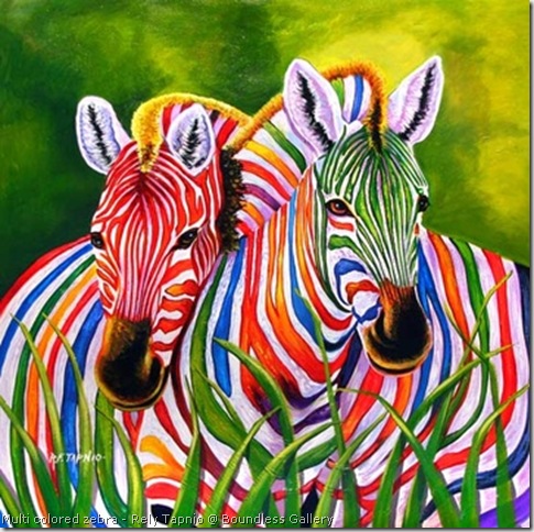 multi colored zebra