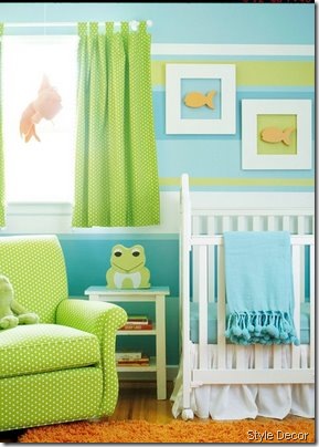 nursery bright green style decor