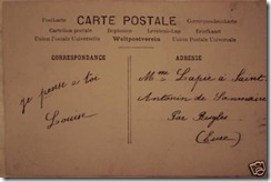 Antique french postcard back