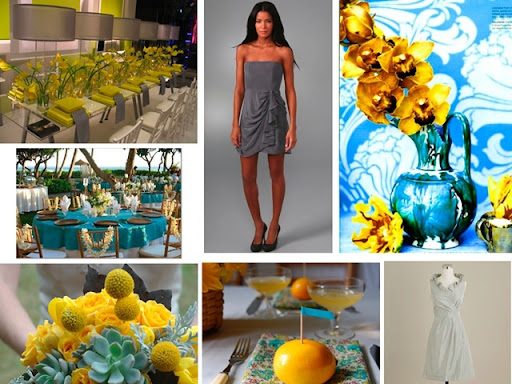 Try Yellow Grey and Turquoise This trio of colors is among my absolute