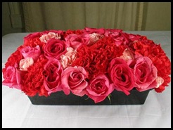pink carnations and roses