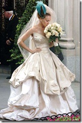Sarah Jessica Parker in Vivienne Westwood wedding dress for Sex And The City movie