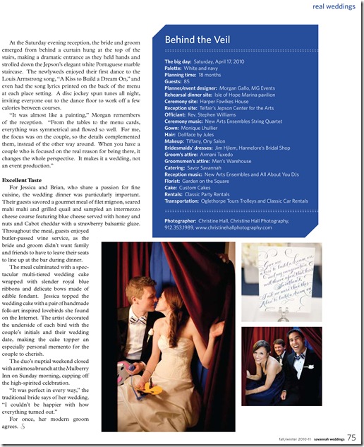 Savannah Wedding Magazine Feature