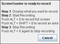 ScreenToaster is ready to record