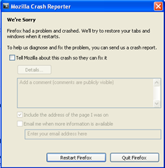 mozilla crash reporter