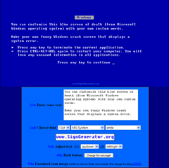 windows blue screen  error generator