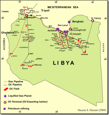 Libyan Oil Fields map