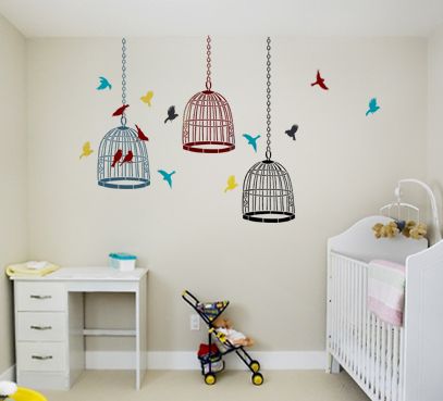 Nursery decor bird stencils