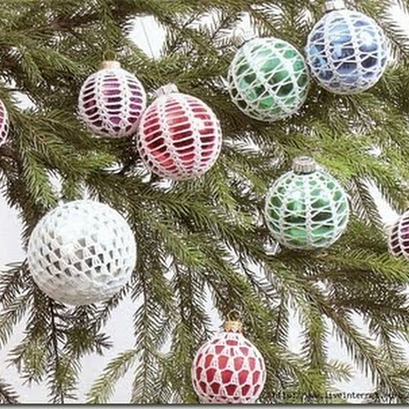 Como hacer bolas para el árbol de navidad a crochet