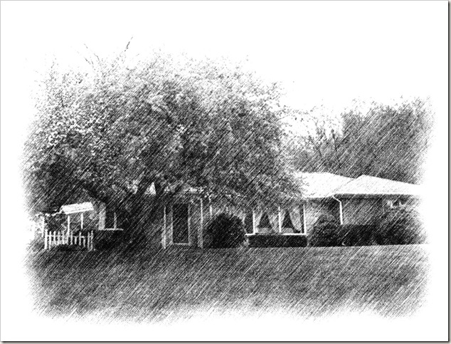 pencil sketch of our house