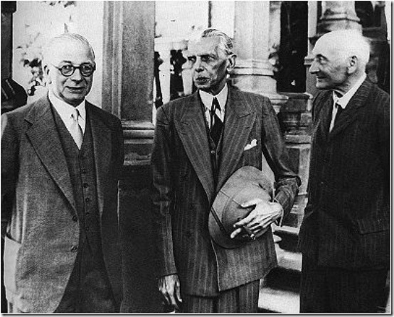 Members of Cabinet Mission to India with the Quaid-e-Azam (center) in 1946