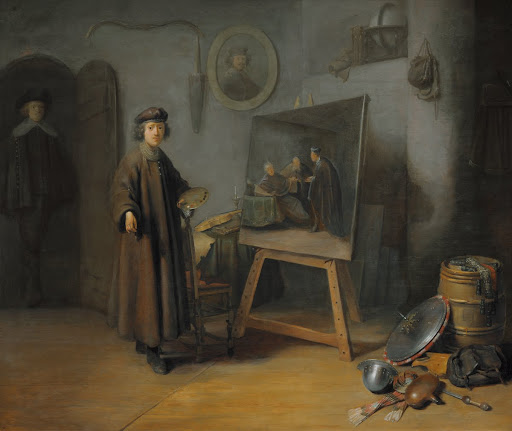 A painter in his studio - Rembrandt Harmensz van Rijn (Anonymous pupil ...
