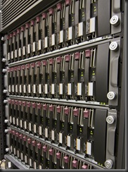 Row of hard drives