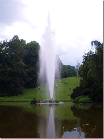 Il geyder di 52 metri alla grosse fontane del Wilhelmshohe di Kassel