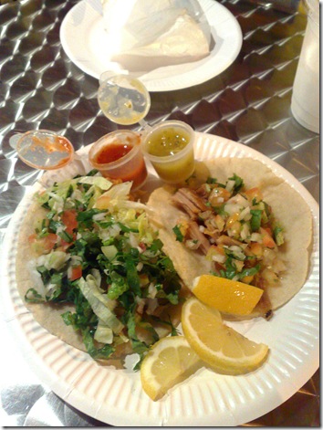 Grilled Fish and Al Pastor corn taco