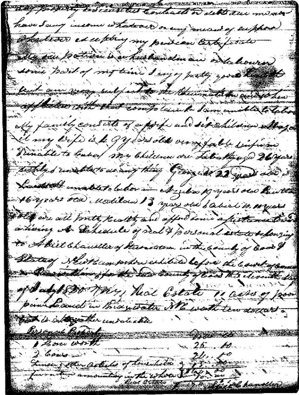 Chandler Abial Revolutionary War Pension - genealogy