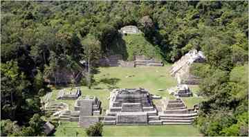 A plaza in Caracol, a Maya city in Belize. Jungles surrounding it were penetrated using a new method, lidar