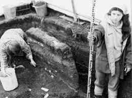 Archaeologists dig at the St. Mungo site in the early 1980s. Some of the artifacts found at the Delta site date back 8,000 years