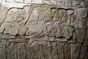 Wall painting relief inside Ken-Amun's tomb in Ismailia