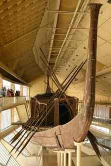 Reconstructed "solar barge" displayed