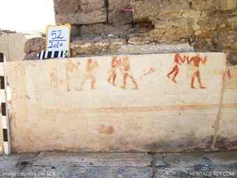 This fragments depicts hunting in the marshes, which was popular in Ancient Egypt