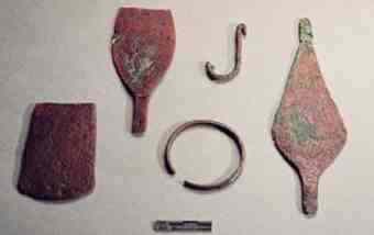 Copper objects found at the site included hand-held mirrors, bangles, plates and fish hooks