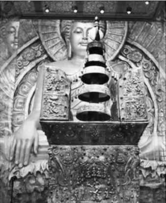 The Asoka pagoda, which contains the sarira (holy relics) of Sakyamuni, the founder of Buddhism, on display at Nanjing, Jiangsu province