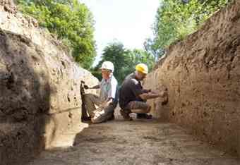 A LARGE group of buildings thought to date from the 12th century has been discovered on the site of a Welsh castle.