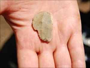 Finds from the 2010 dig included a fragment of a knapped flint hand tool