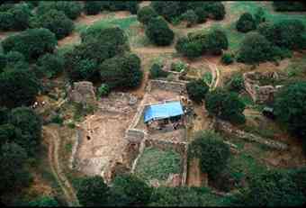 The excavation site lies among the ruins of a medieval village called Dmanisi, a few hours from Georgia's capital, Tbilisi.